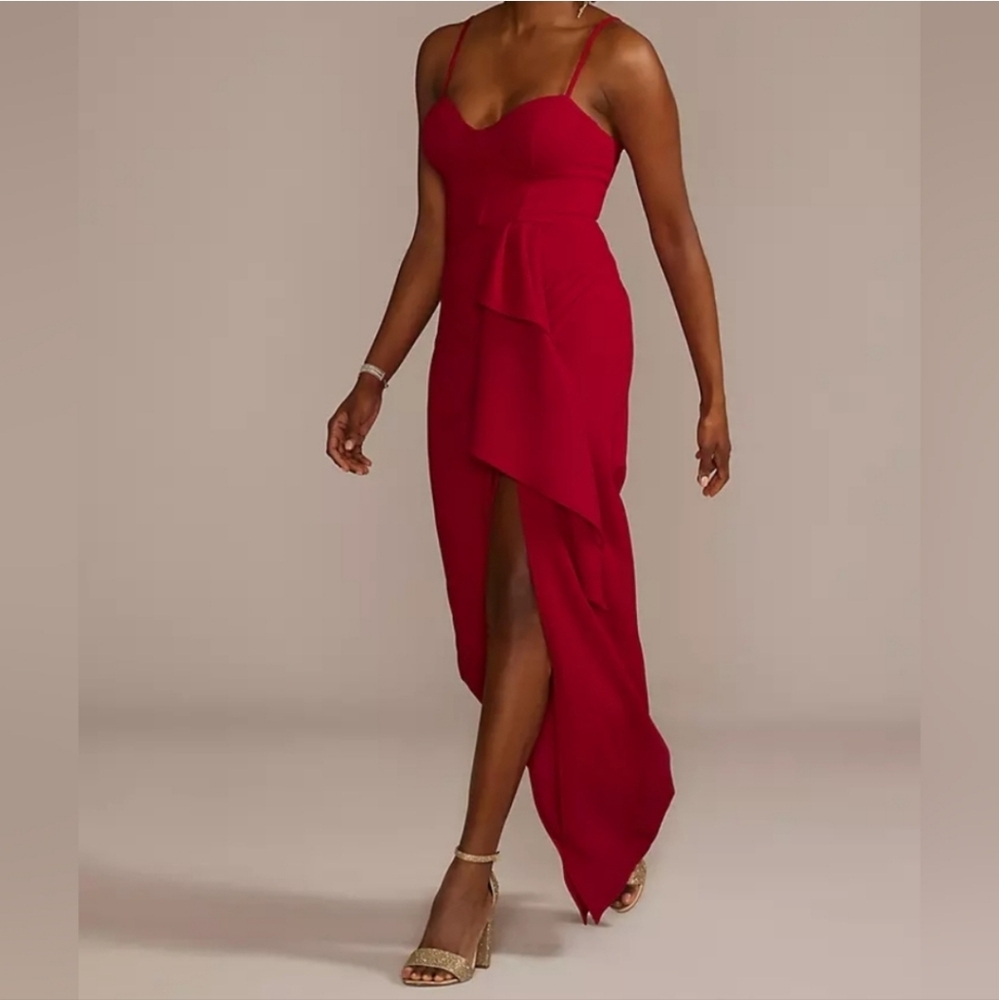 David's Bridal Red Wedding Dress